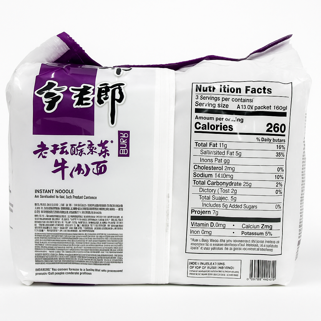 Old-style pickled vegetable beef noodle 5 bags 600g 今麦郎 老坛酸菜牛肉面