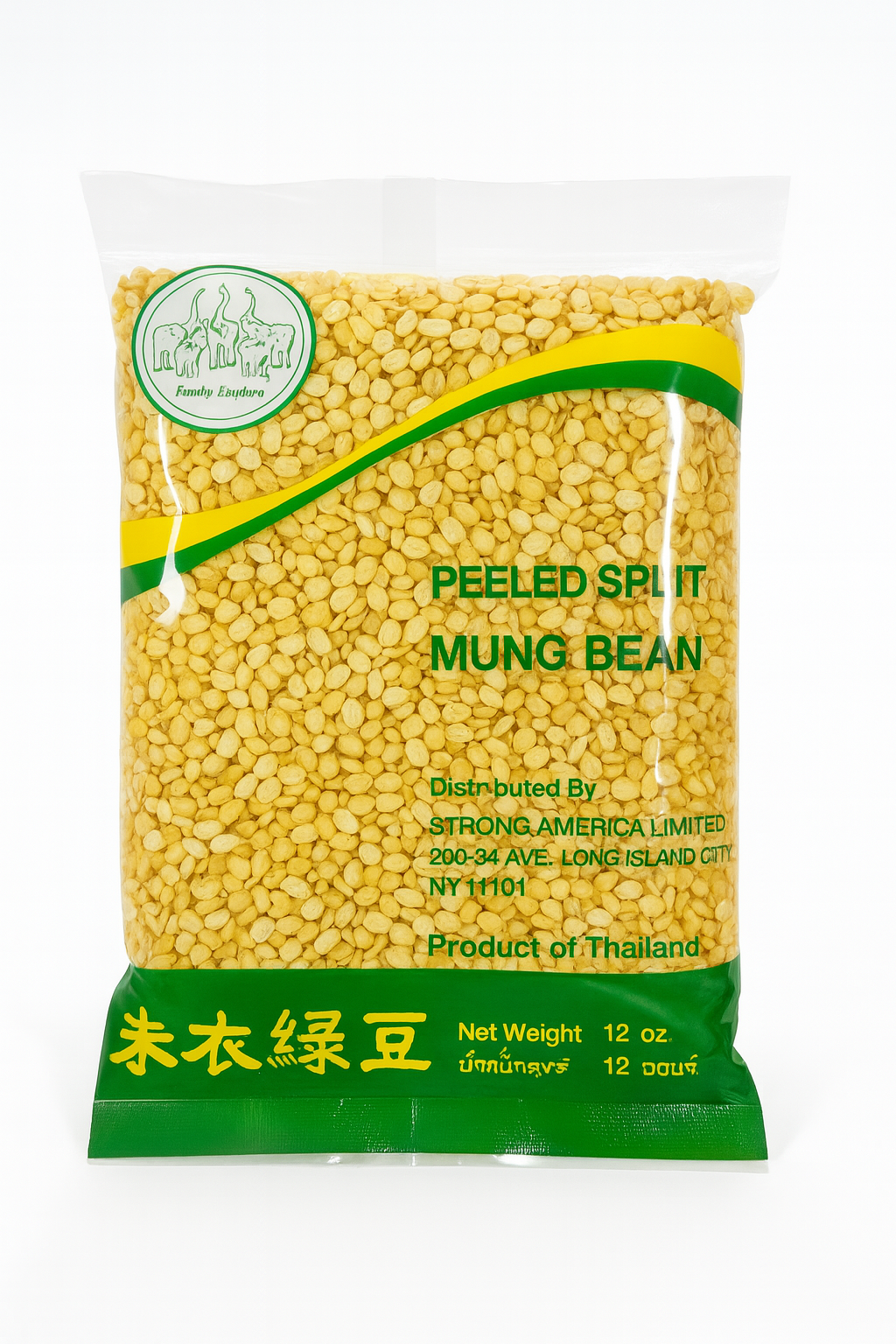 PEELED SPLIT MUNG BEAN 12OZ 去衣绿豆 12盎司
