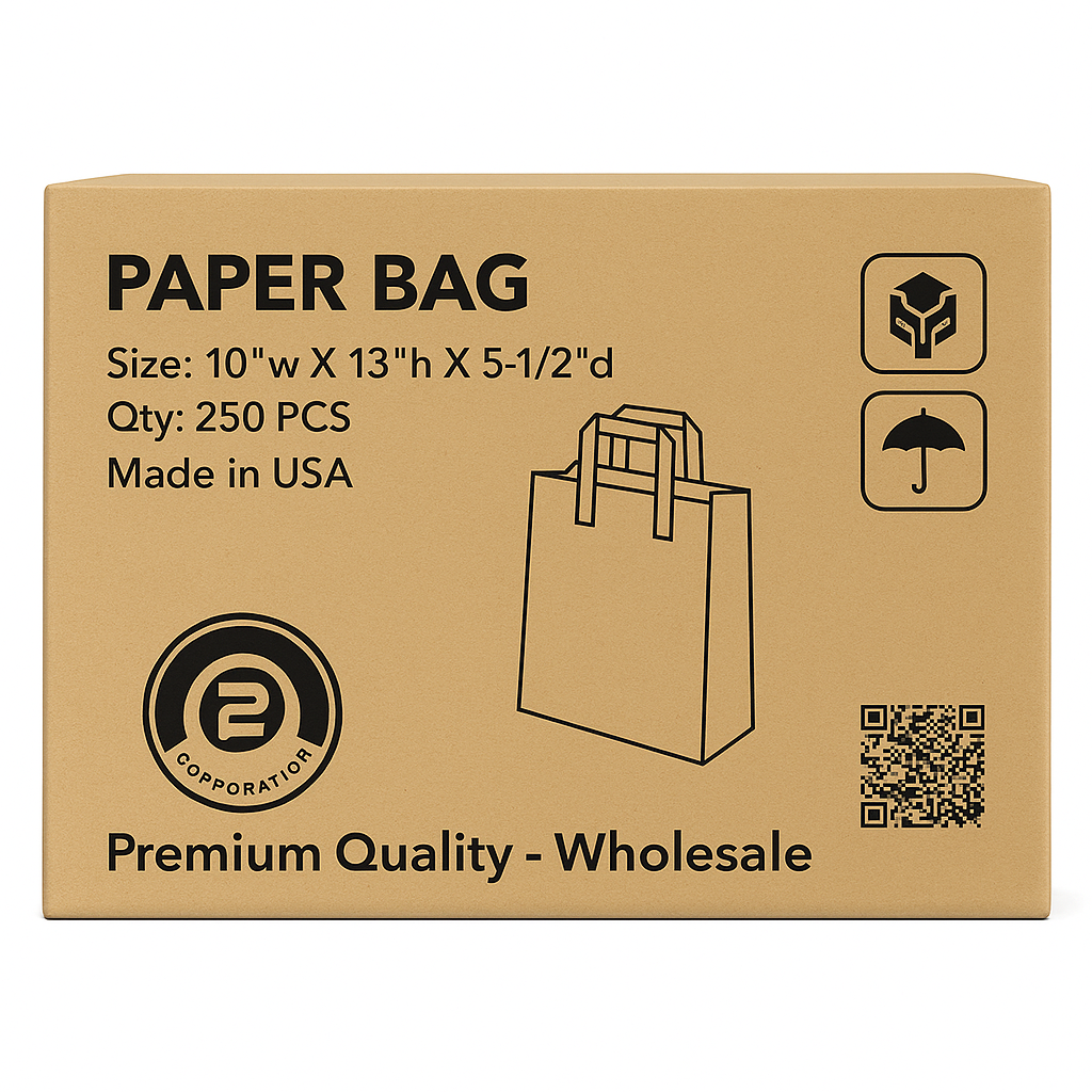 HAND BAG - Medium Size: 10.5"w×13"h×7"d Quantity: 250 PCS