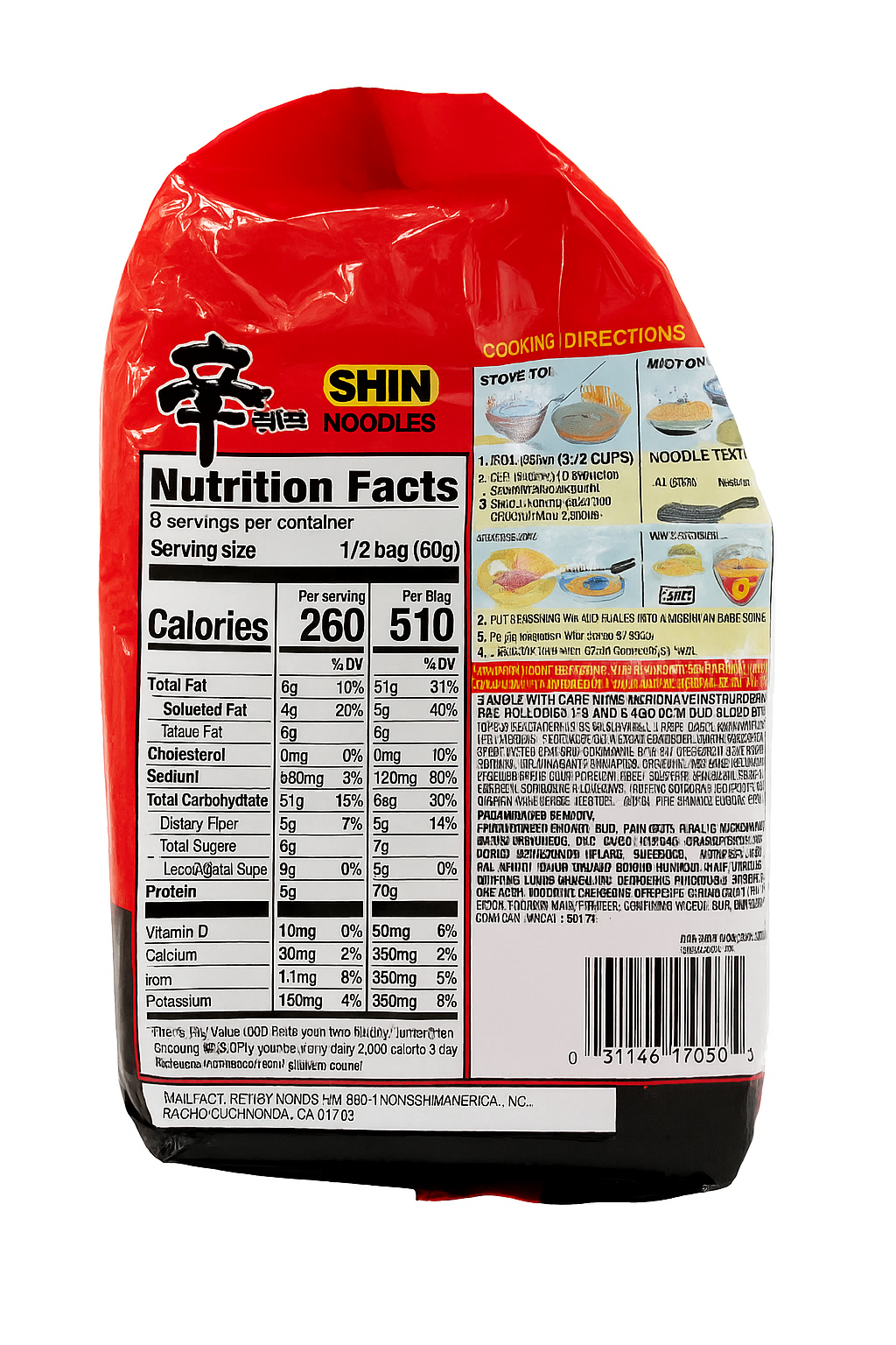 SHIN NOODLES 4 BAGS 辛面 4包装
