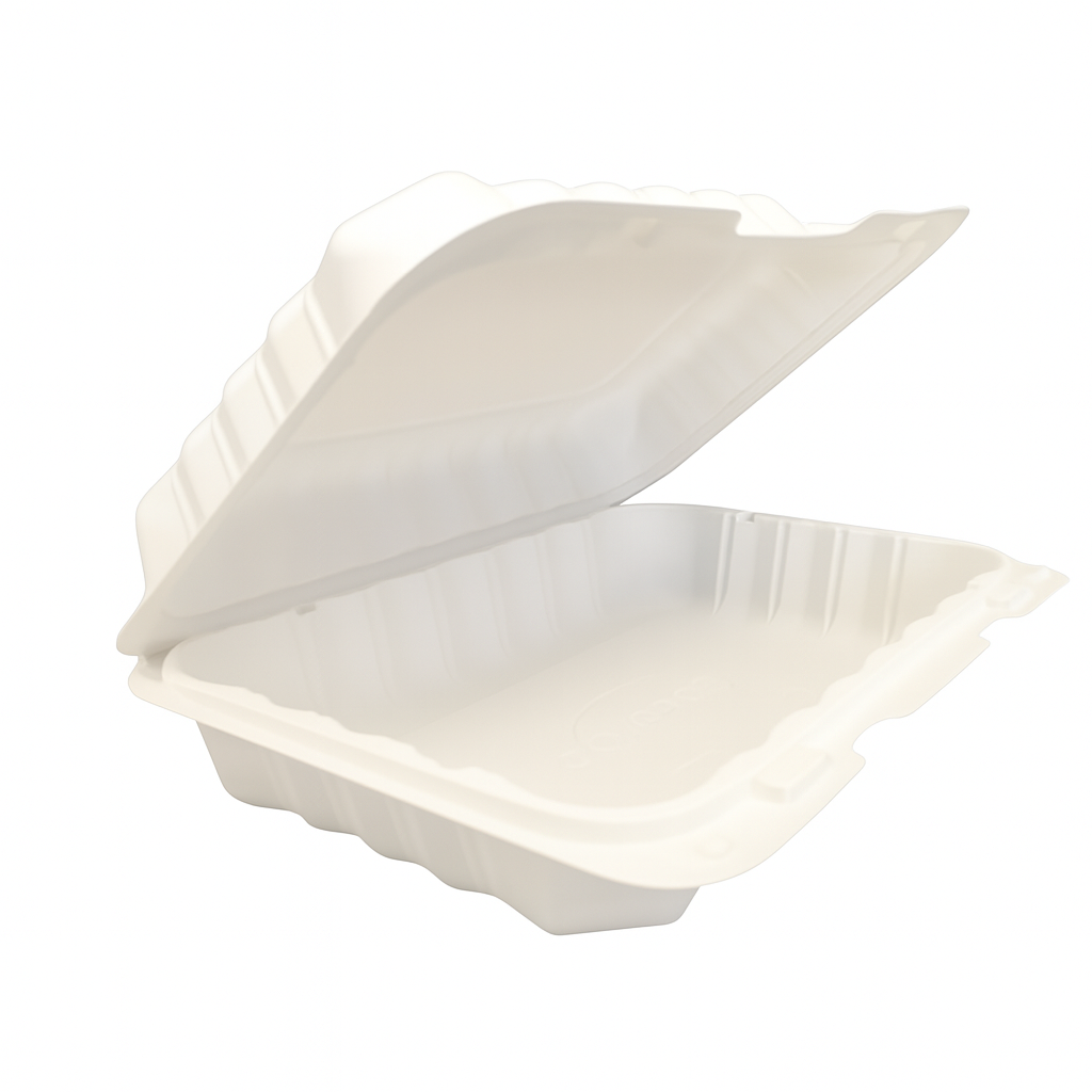 150 count 1-Comp Pebble Box Clamshell Food Containers PP206