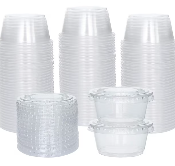 HJ 2 oz Plastic Portion Cup Capacity: 2 oz Qty: 2,000 pcs/case (20×100)