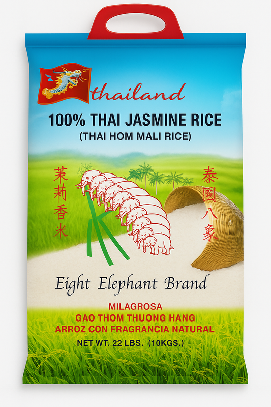 Thai Jasmine Rice 25 LB 泰国八象 茉莉香米 25磅