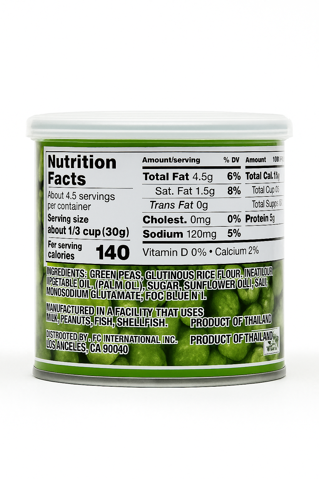Wasabi Flavored Peas 4.90 OZ （140g）