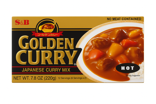 S & B GOLDEN CURRY ,HOT 7.8OZ (220g）S & B 金咖喱 辣味 7.8OZ (220g）