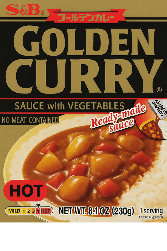 S & B GOLDEN CURRY SAUCE WITH VEGETABLES 8.1OZ（230g）S & B 金咖喱蔬菜酱 8.1盎司（230克）