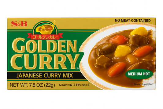 GOLDEN CURRY Medium Hot 7.8OZ （22g）金咖喱 中辣 7.8盎司 （22克）