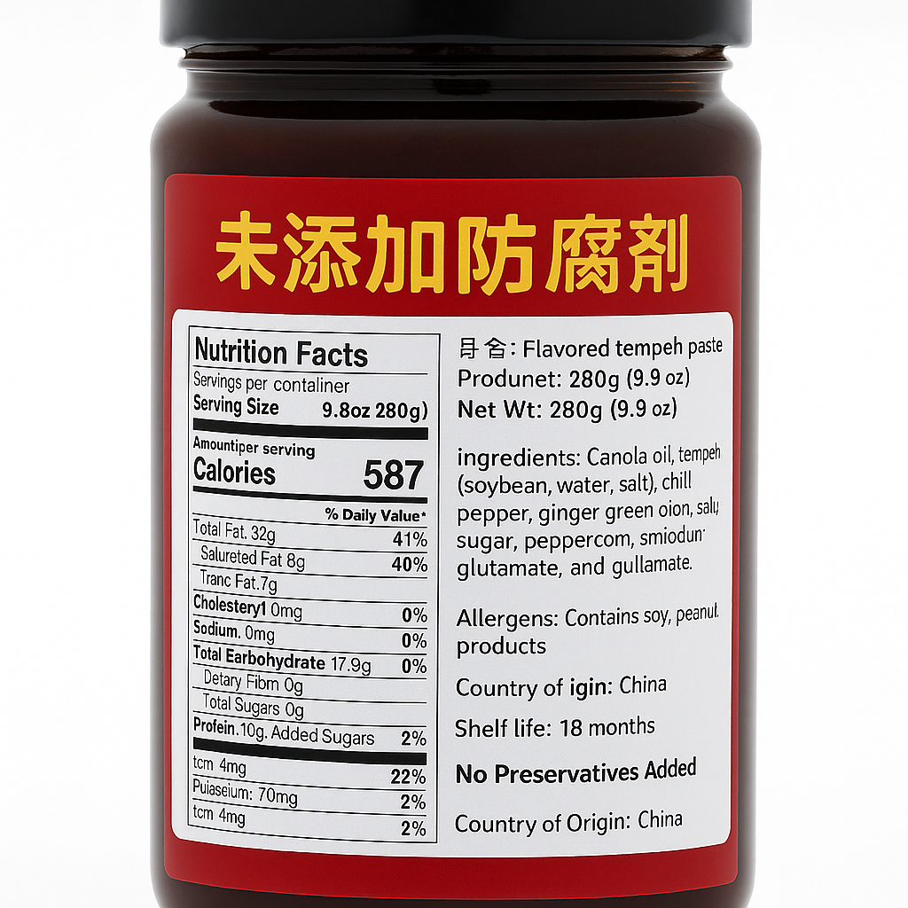 Flavored tempeh paste 280g(9.8oz) 下饭风味豆豉 280克