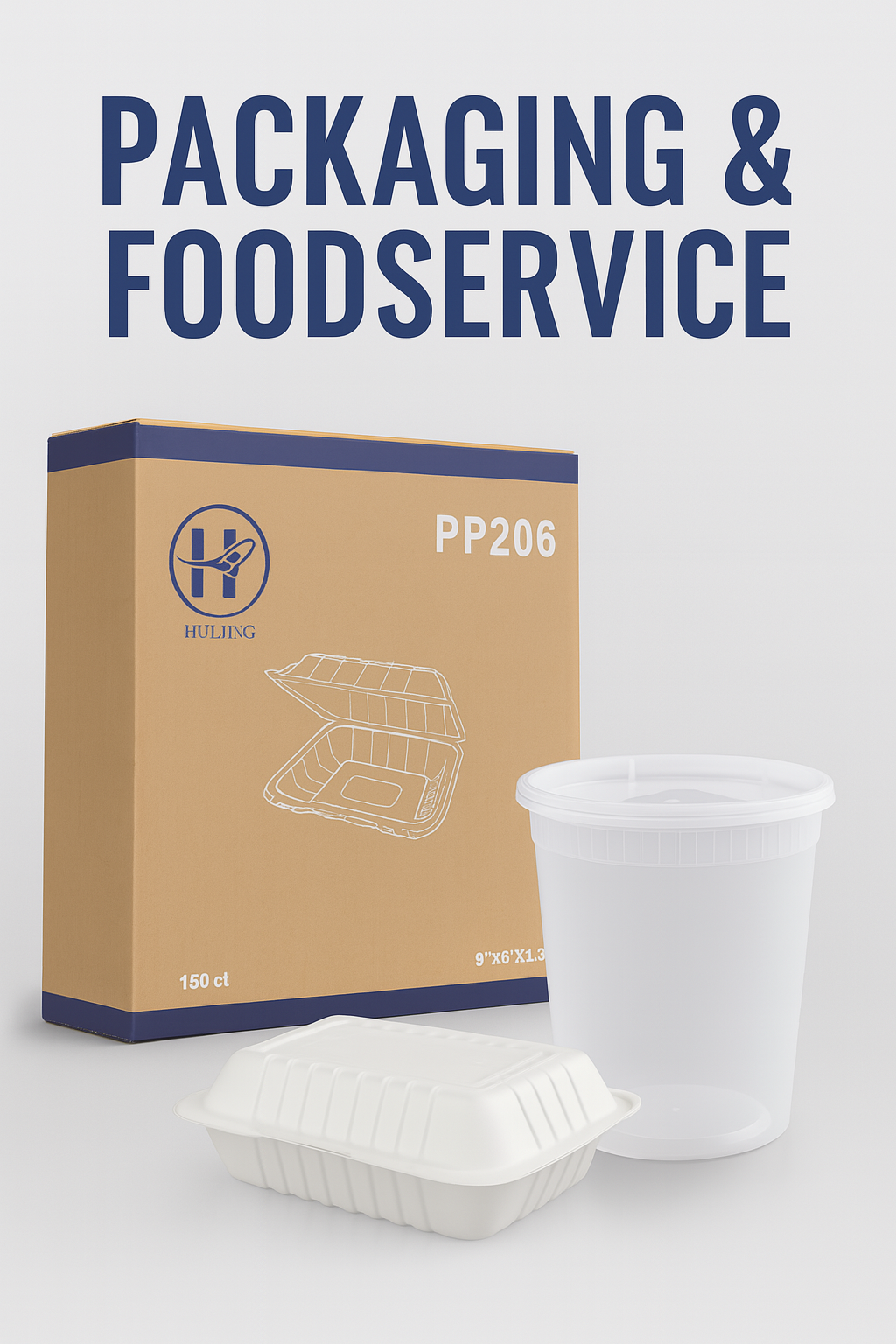 150 count 1-Comp Pebble Box Clamshell Food Containers PP206