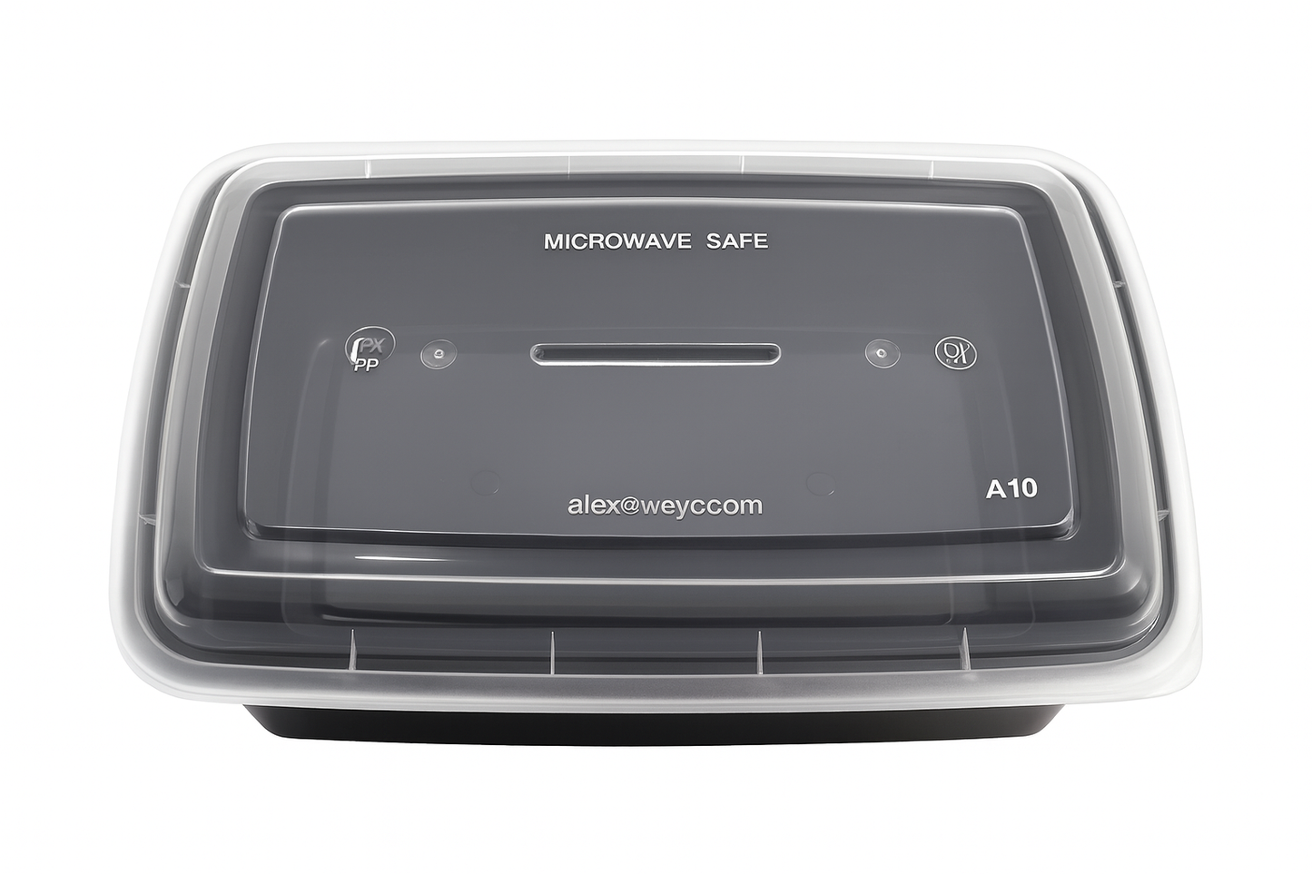 FH78 - Black or White Deli Container Specs: 30 OZ, PP, Semi-Clear Quantity: 150 Sets Gross Weight: 6920 g Carton Dimensions: 45.7 × 22 × 32 cm