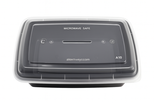 FH78 - Black or White Deli Container Specs: 30 OZ, PP, Semi-Clear Quantity: 150 Sets Gross Weight: 6920 g Carton Dimensions: 45.7 × 22 × 32 cm