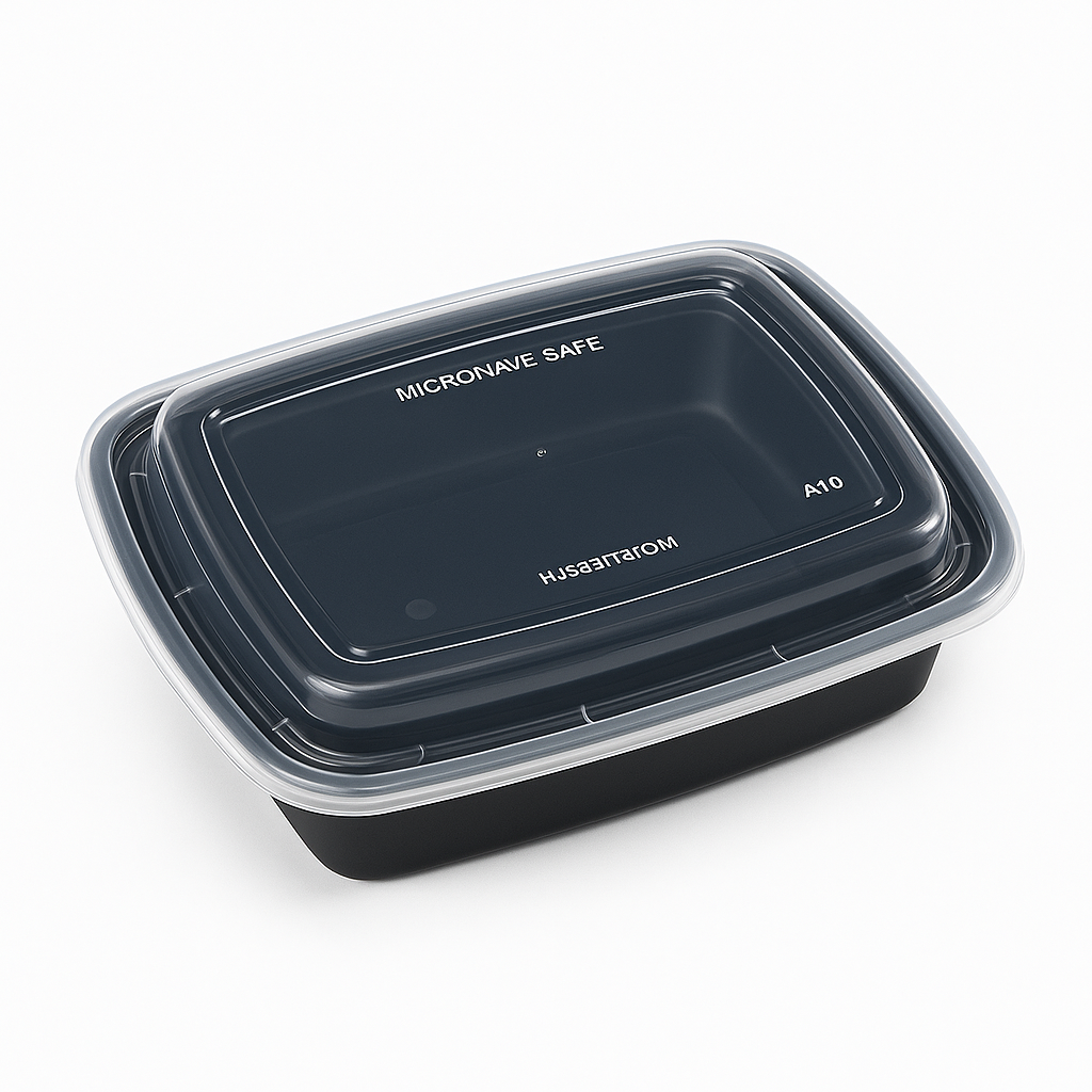 HJ818 (Black or White)Deli Container Specifications: 12 oz, PP (Polypropylene), Semi-ClearQuantity: 150 Sets (each set