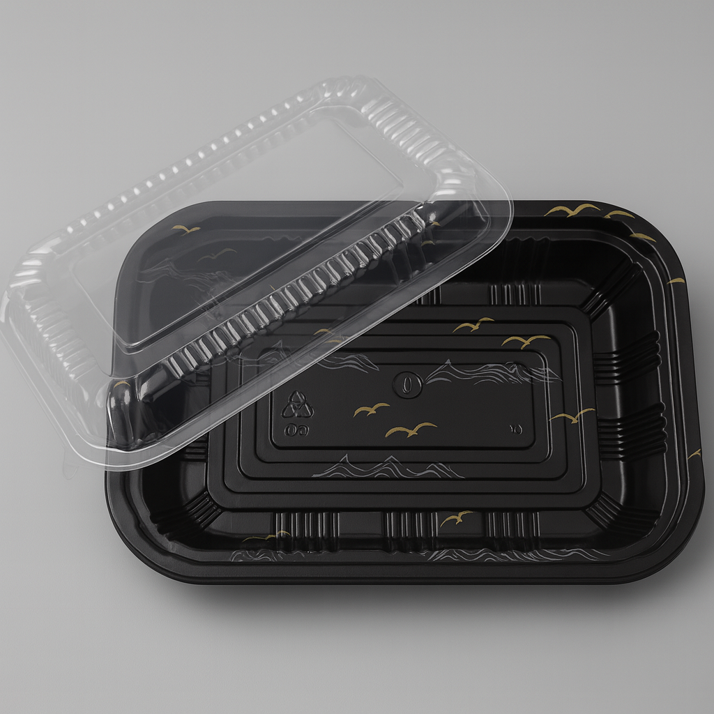 TZ-815 Take-Out Container  Lid Quantity: 450 pieces (50 pcs × 9 packs) Bottom Quantity: 450 pieces (50 pcs × 9 packs)