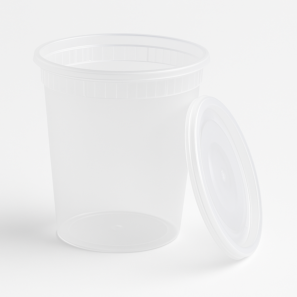 S32  DELI CONTAINER Specs: 32 oz, PP, PE, Semi-Clear Quantity: 240 Sets