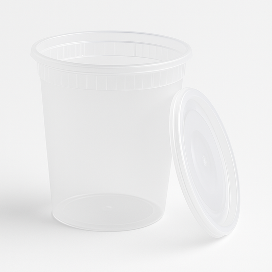 S32  DELI CONTAINER Specs: 32 oz, PP, PE, Semi-Clear Quantity: 240 Sets
