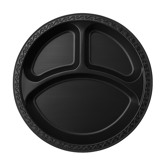PP093 9” PLATES, 3-COMP, PP Quantity: 400