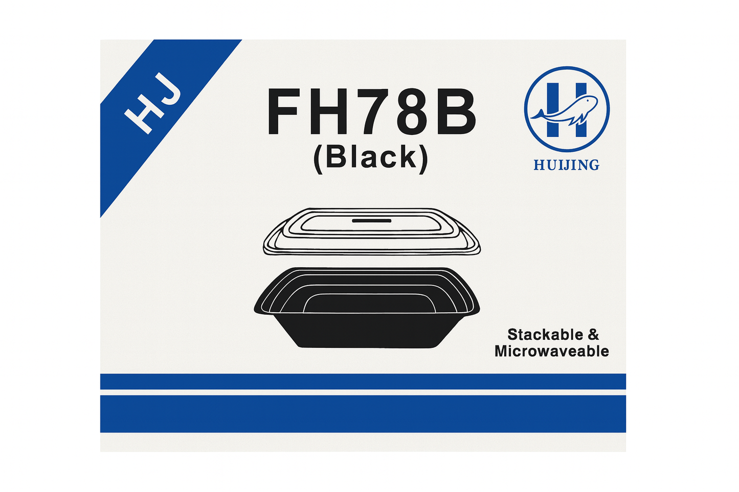 FH78 - Black or White Deli Container Specs: 30 OZ, PP, Semi-Clear Quantity: 150 Sets Gross Weight: 6920 g Carton Dimensions: 45.7 × 22 × 32 cm