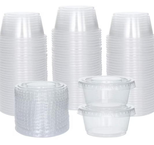 HJ 2 oz Plastic Portion Cup  Capacity: 2 oz  Qty: 2,000 pcs/case (20×100)