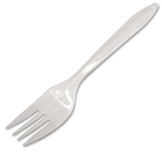 PLASTIC FORK MEDIUM  QUANTITY: 1000
